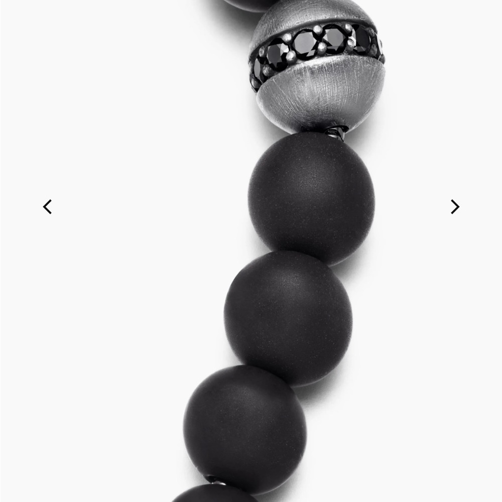 Black Beaded Men’s Bracelet